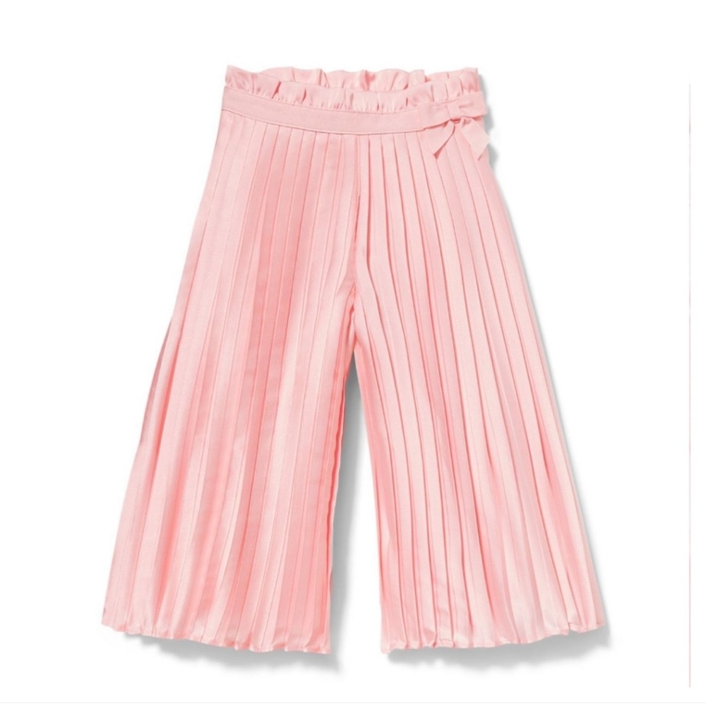 Flowy Wide-Leg Pleated Pants with Bow